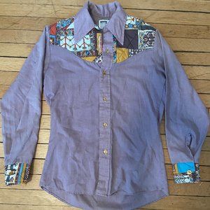 Vintage, Western Buttondown Shirt, Quilted details